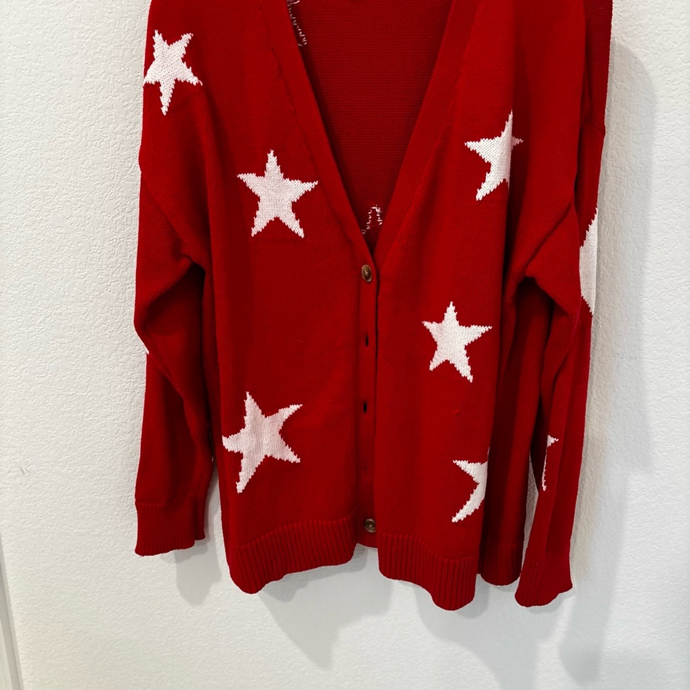 Lane Bryant Red Star Cardigan